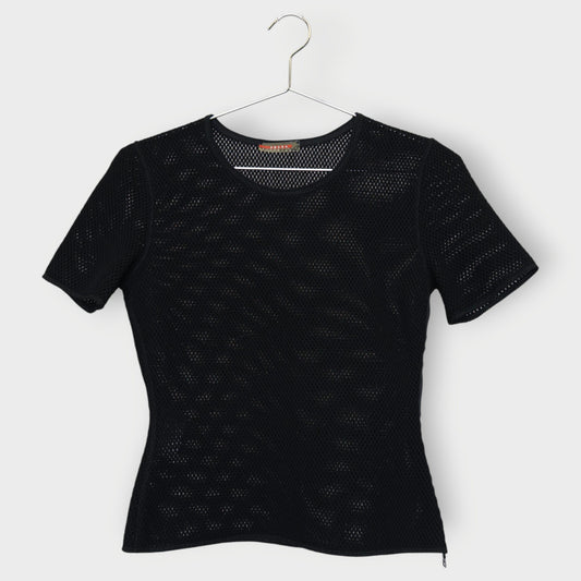 Knit Mesh Side Zip Top