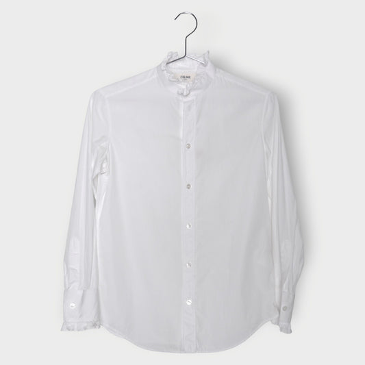 Cotton Poplin Ruffle Shirt