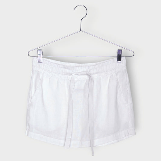 Linen Elastic Waist Mini Skirt