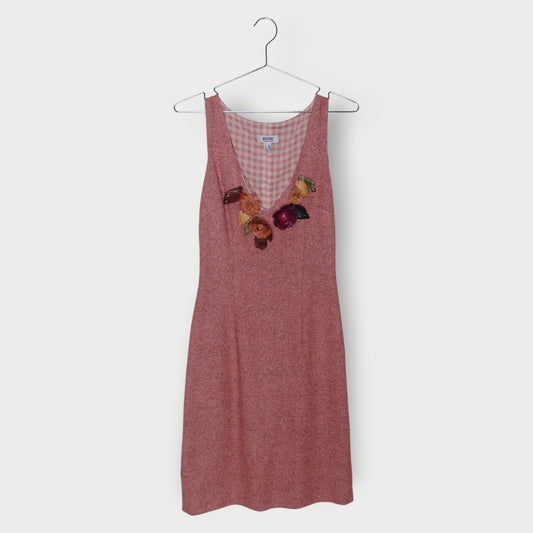 Leather Flower Applique Dress