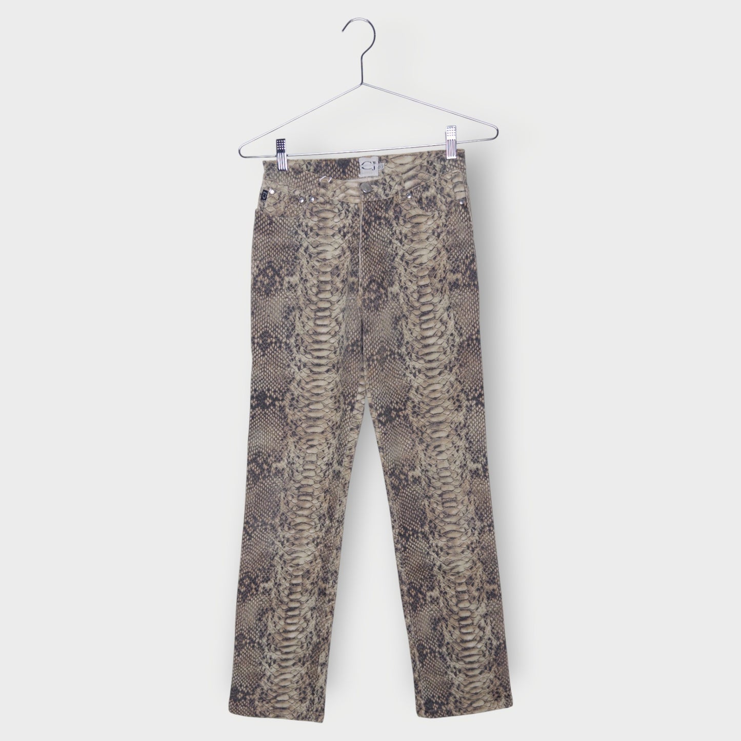 Snakeskin Print Straight Leg Jeans