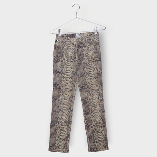 Snakeskin Print Straight Leg Jeans