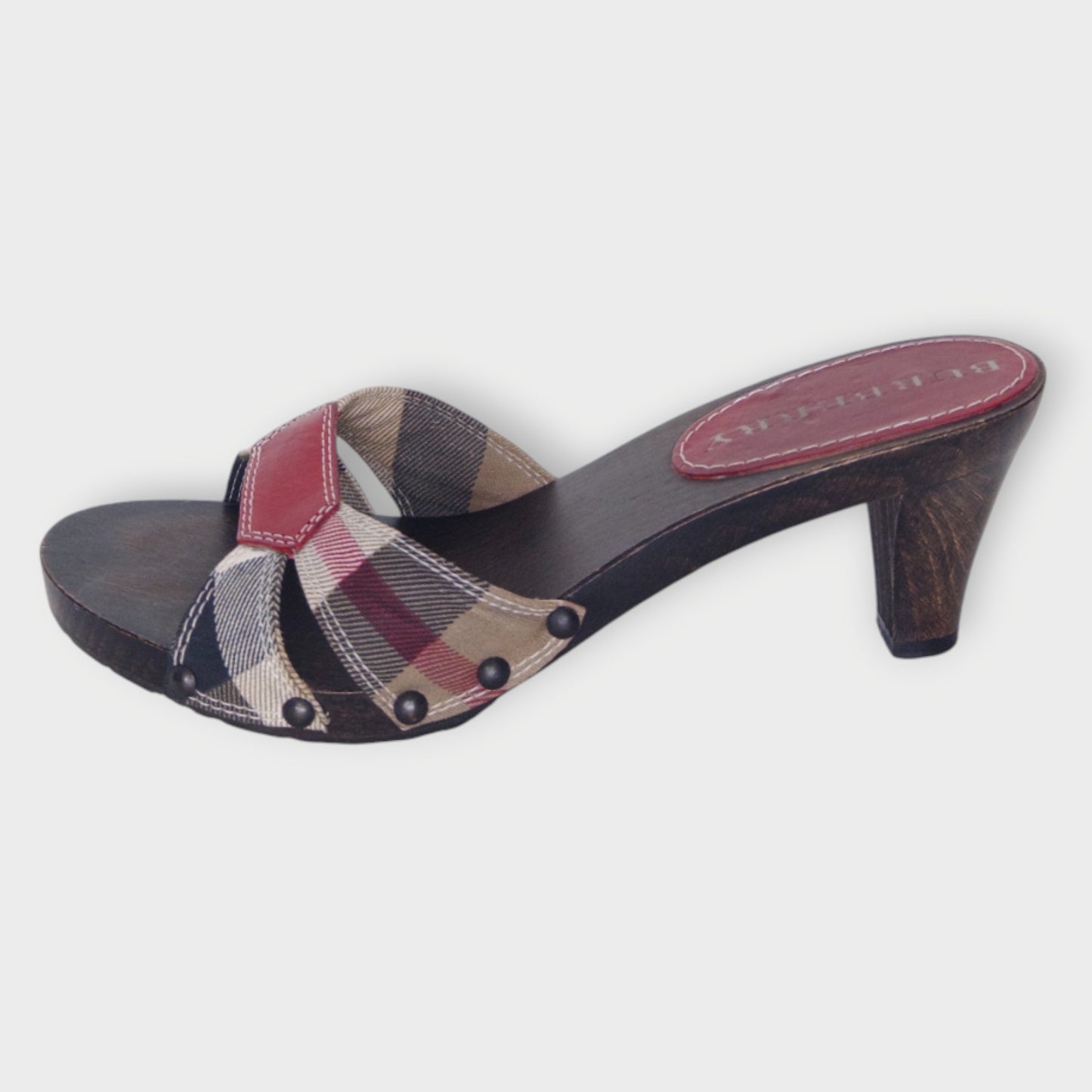 Plaid Wooden Heels
