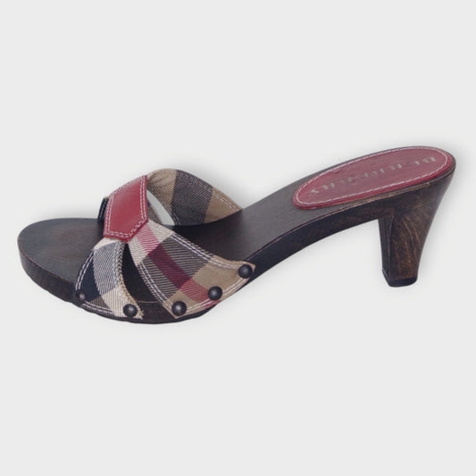 Plaid Wooden Heels
