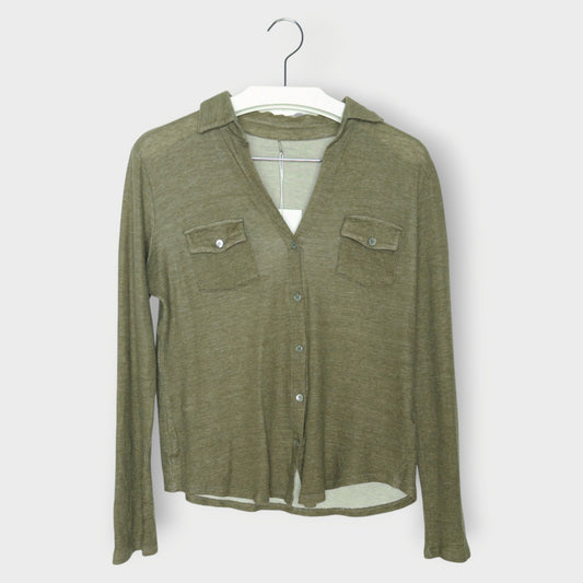 Cotton Cashmere Button Up