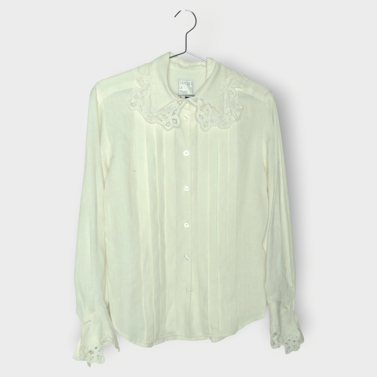 Linen Lace Collar Shirt
