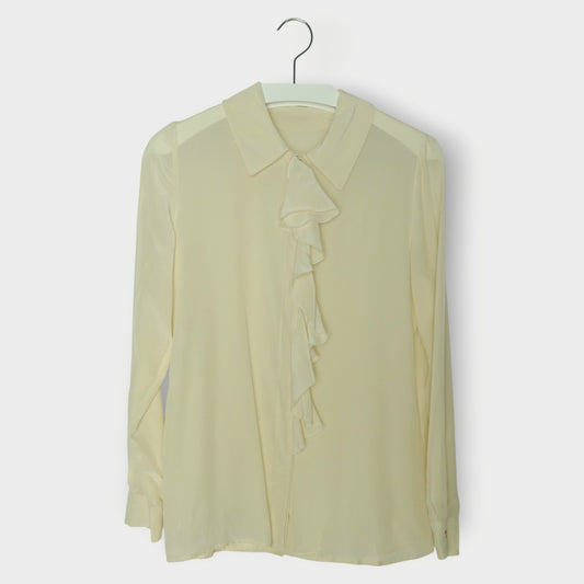 Silk Ruffle Trim Blouse