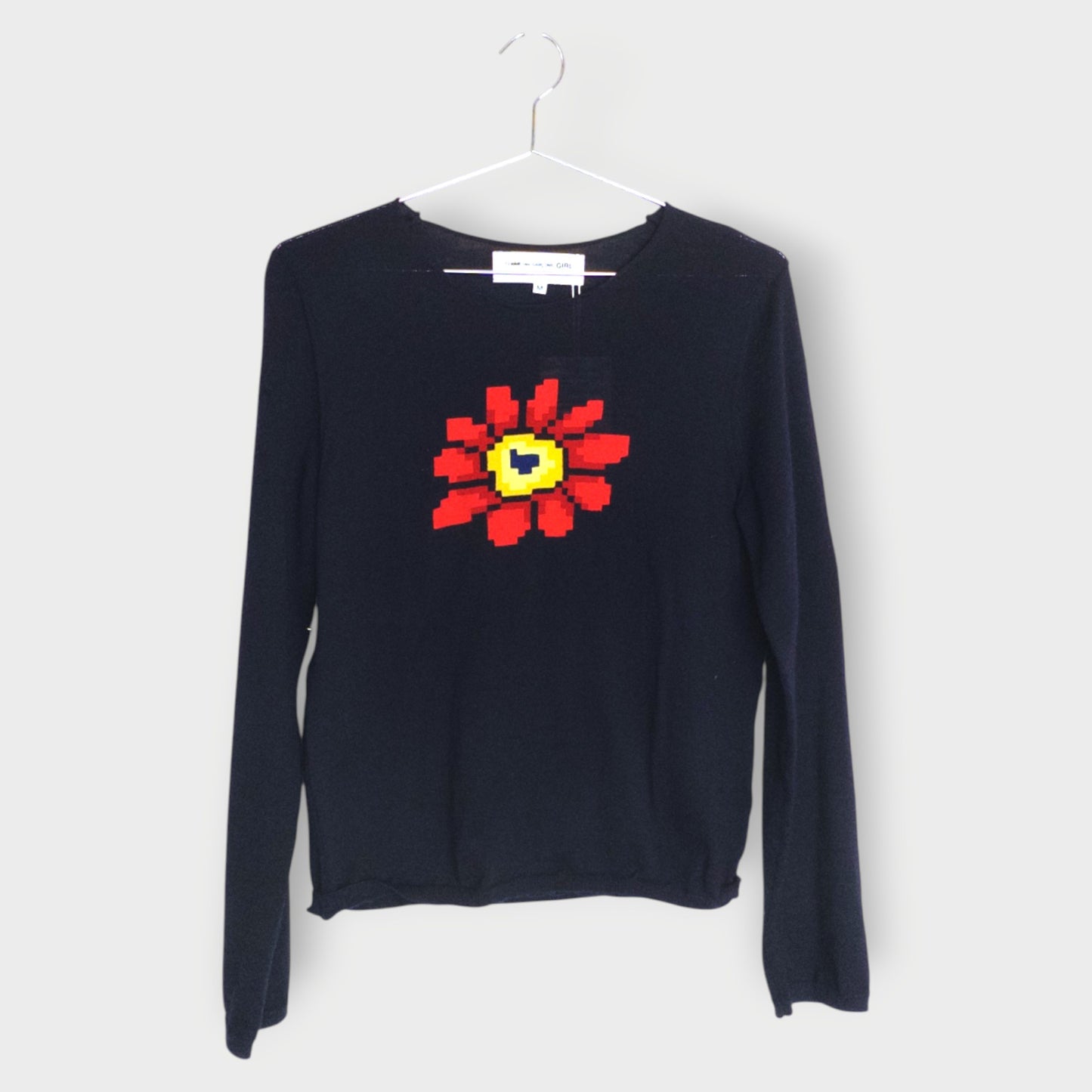 Wool Flower Graphic Print Cardigan