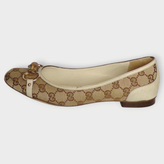 Monogram Bamboo Horse-bit Ballet Flats