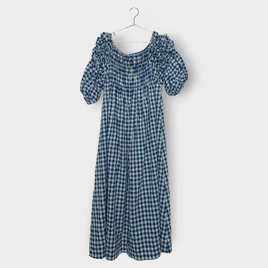 Gingham Gathered Bust Maxi Dress