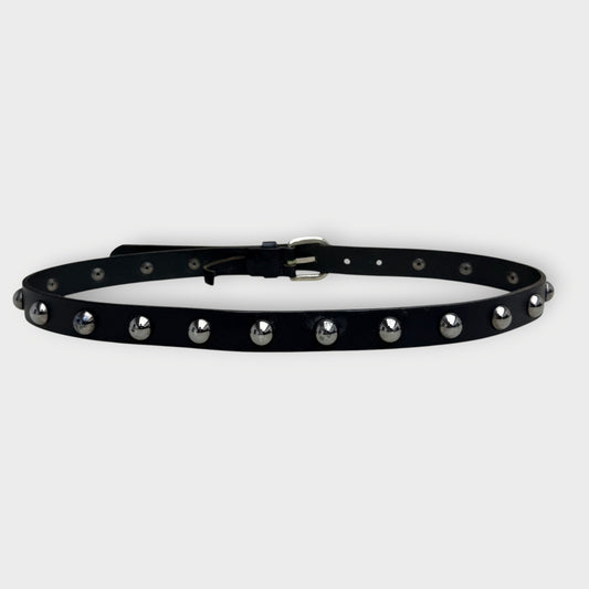 Leather Studded Thin Belt