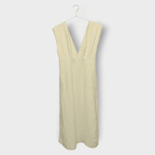Linen Deep V Side Split Maxi