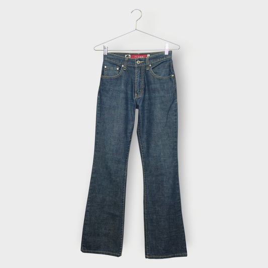 Darkwash Midrise Flare Jeans