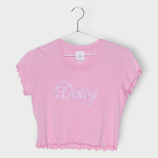 Lettuce Hem Diamante Baby Tee