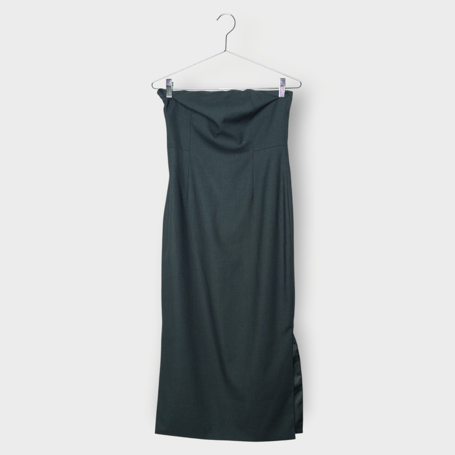 Tailored Strapless Midi Dress