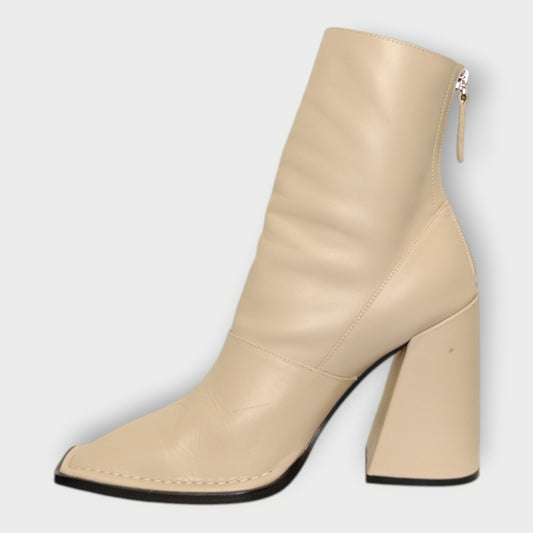Leather Heeled Sock Boot