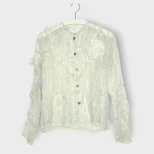 Silk Cotton Gathered & Ruched Shirt