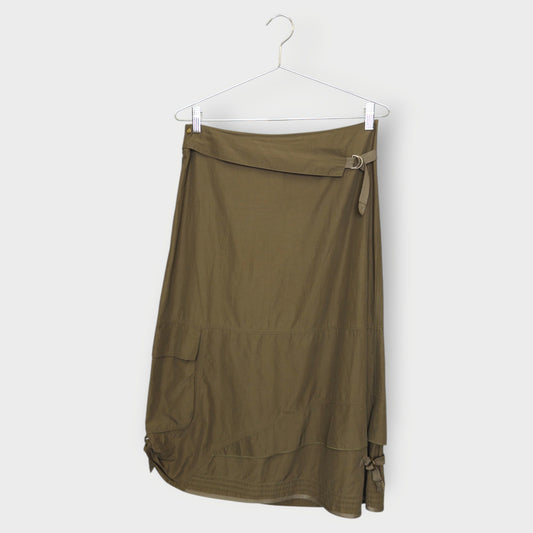 Belt & Zip Cargo Midi Skirt
