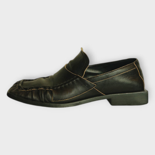 Black Square Toe Loafers