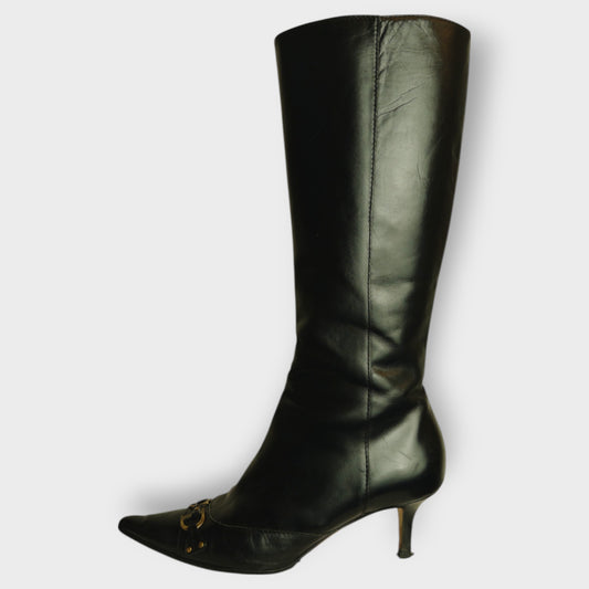 Leather CD Heeled Boots
