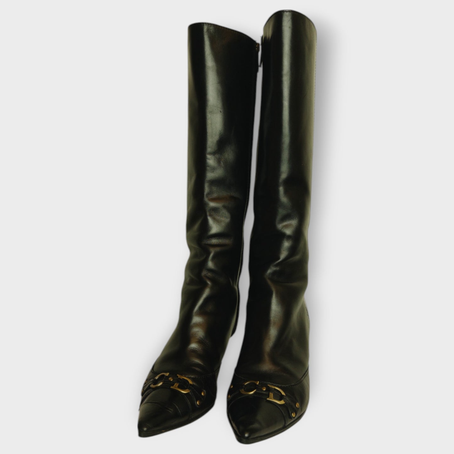 Leather CD Heeled Boots