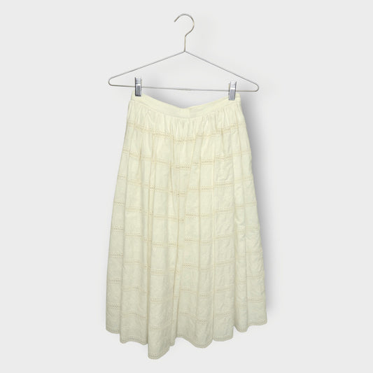 Embroidered Overlay Midi Skirt