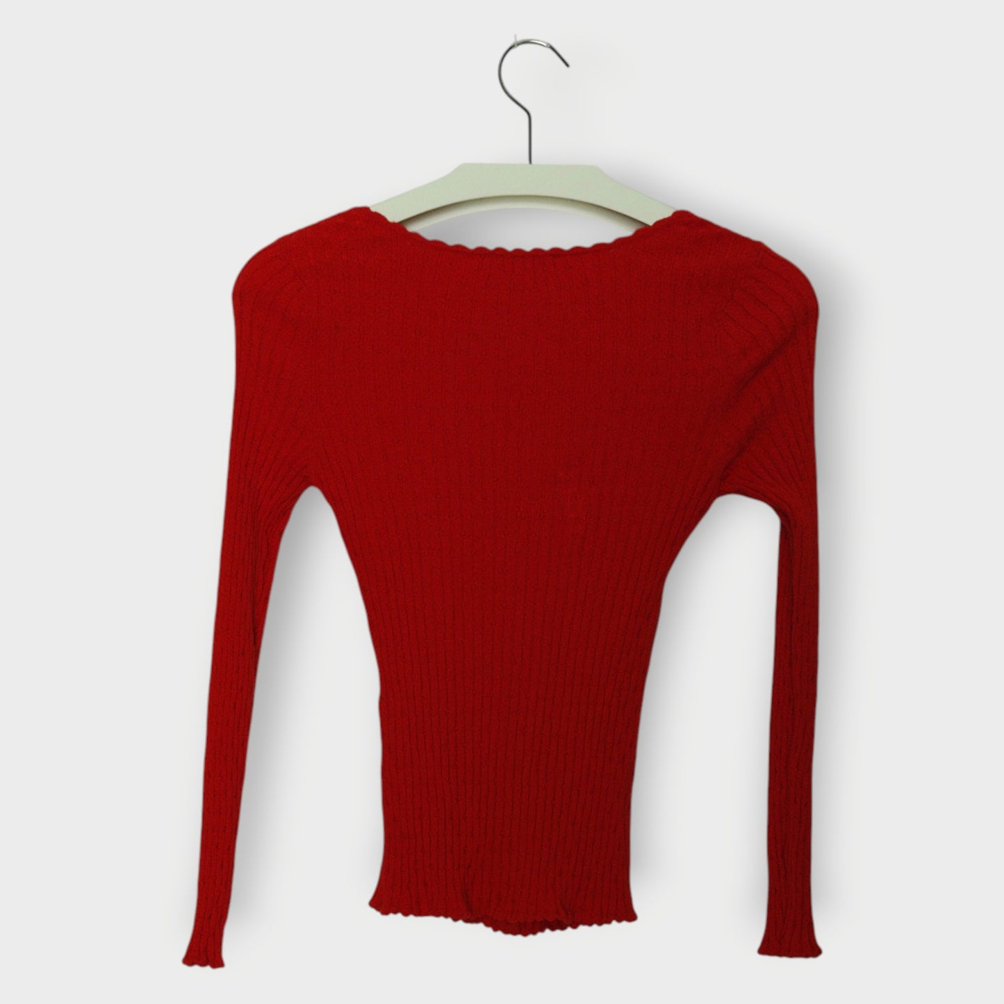 Ribbed Knit Button Up Skivvy