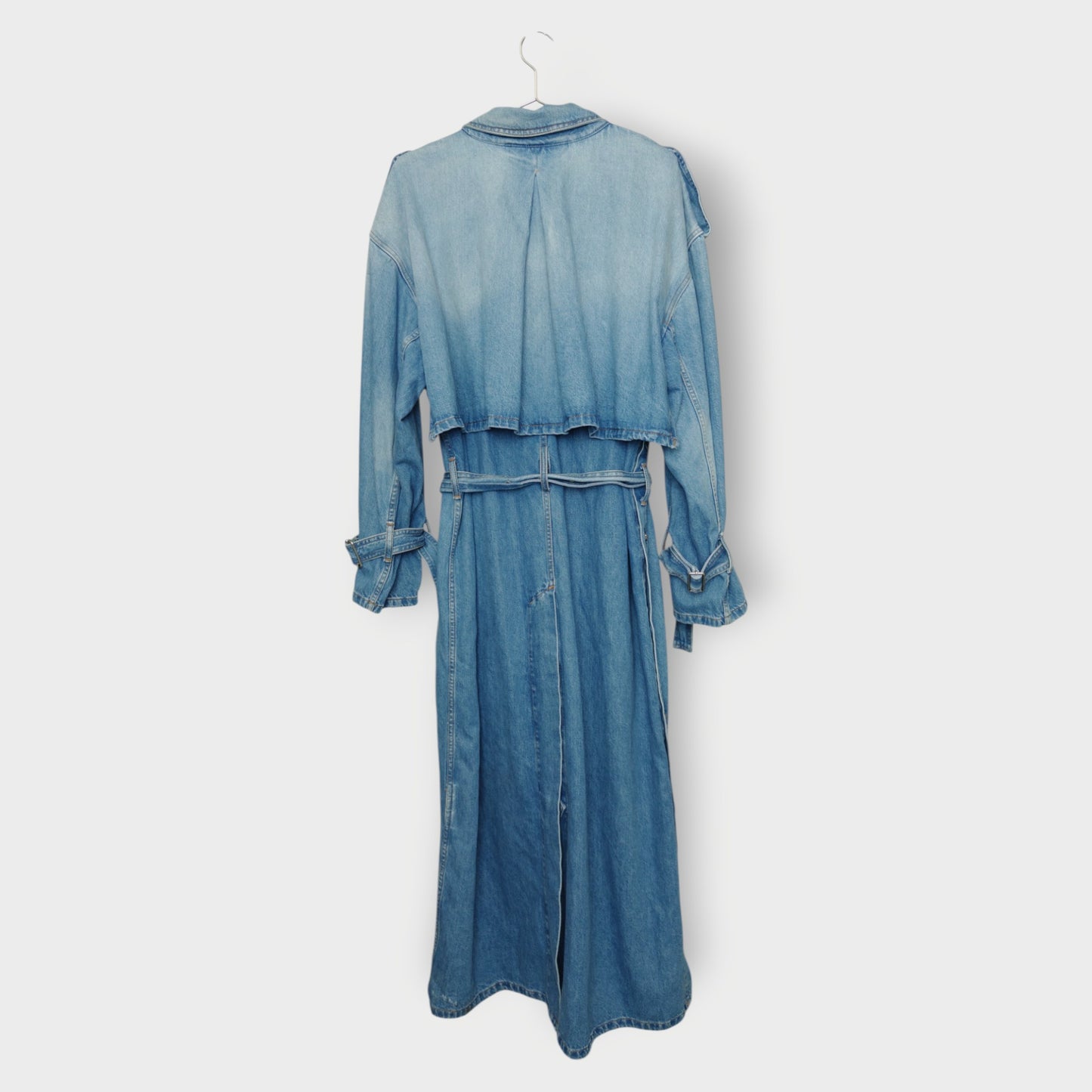 Midwash Denim Belted Trench