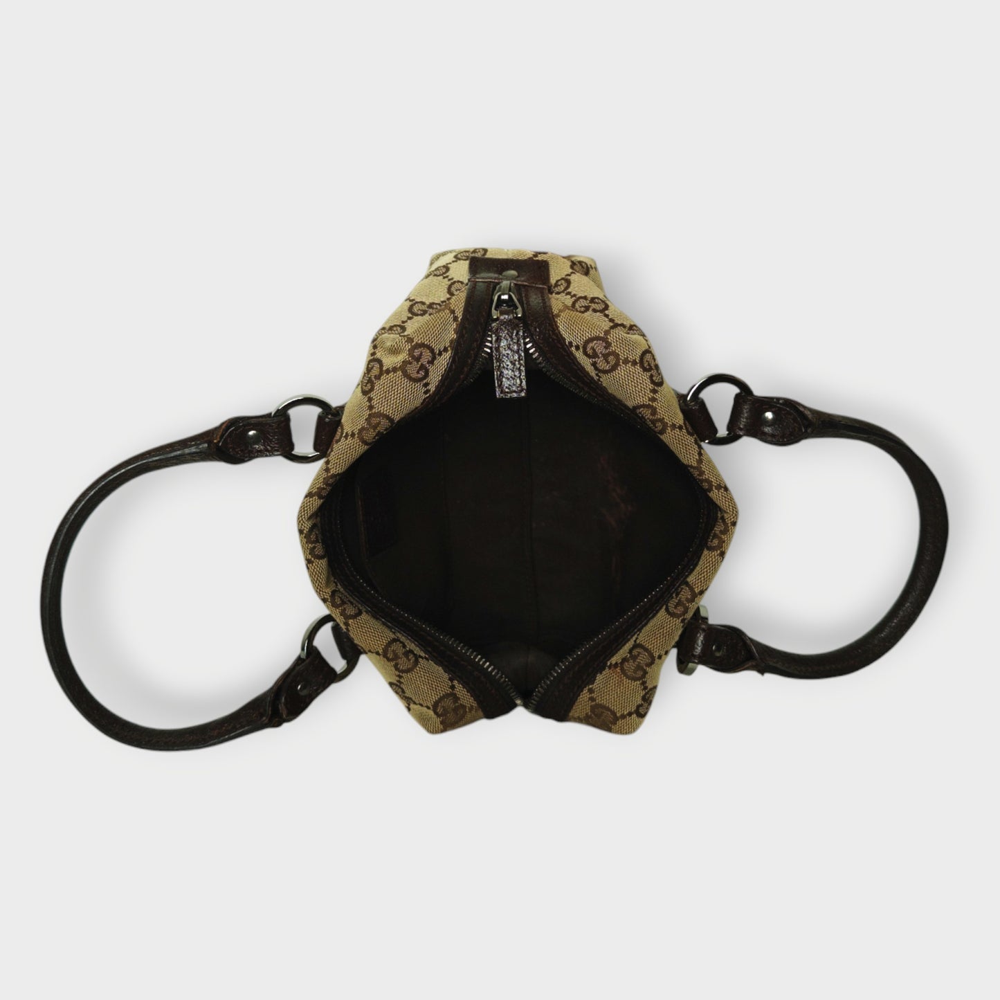 Monogram Canvas Leather Mini Boston Bag