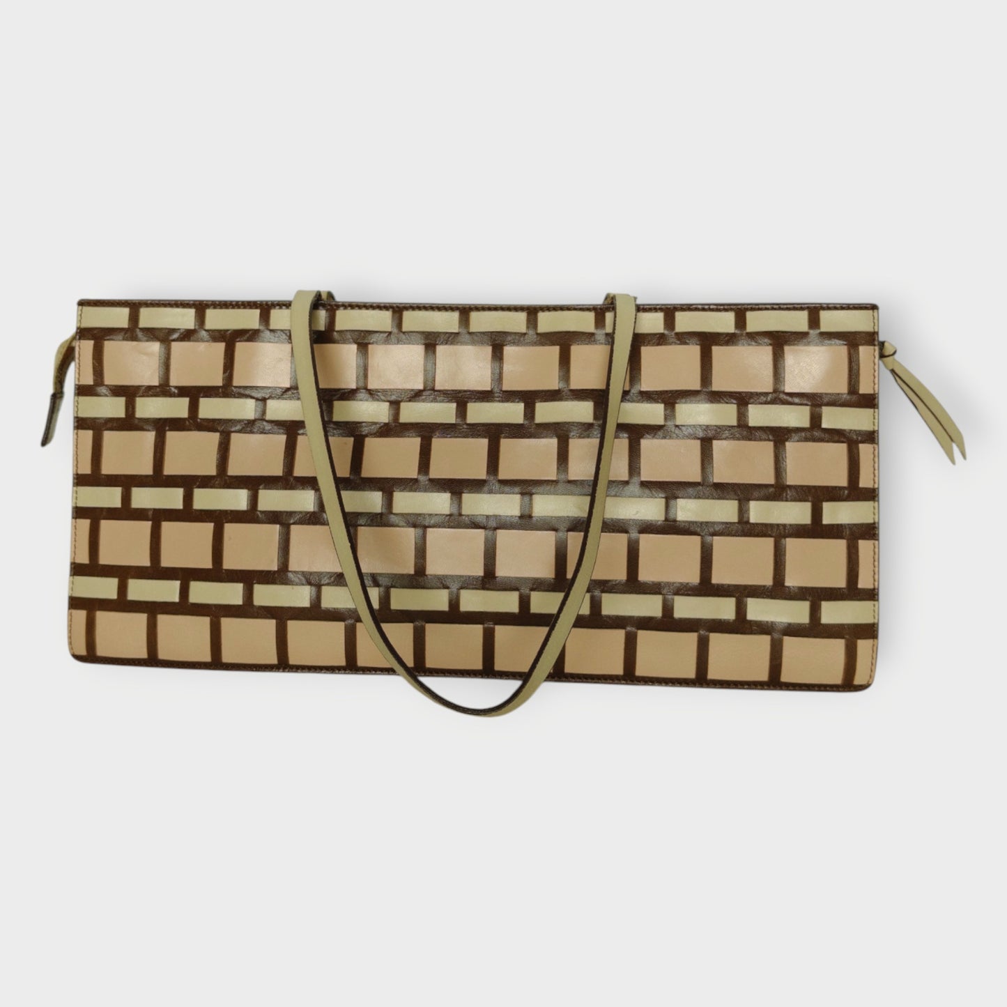 Leather Woven Zip Bag