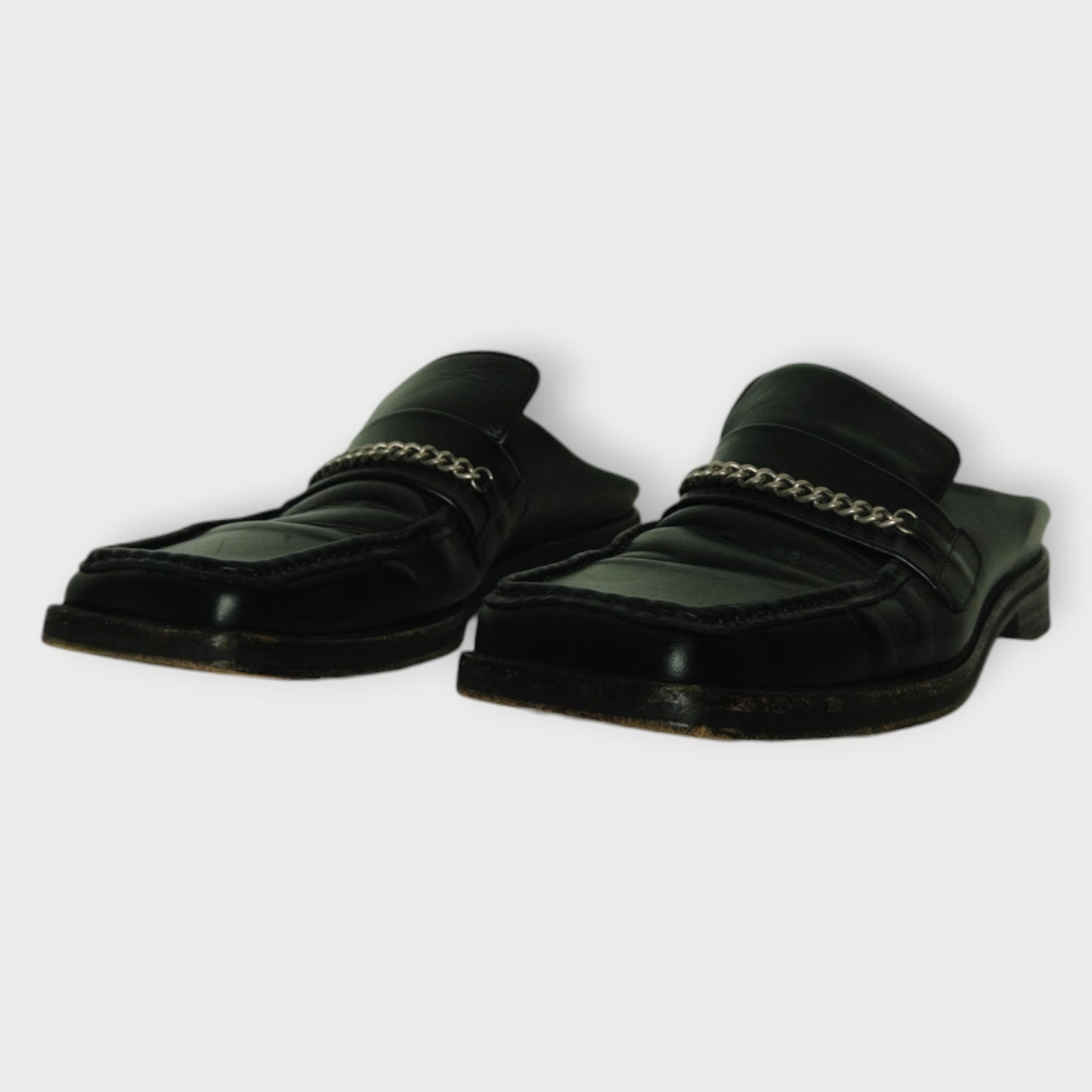 Leather Square Toe Loafers