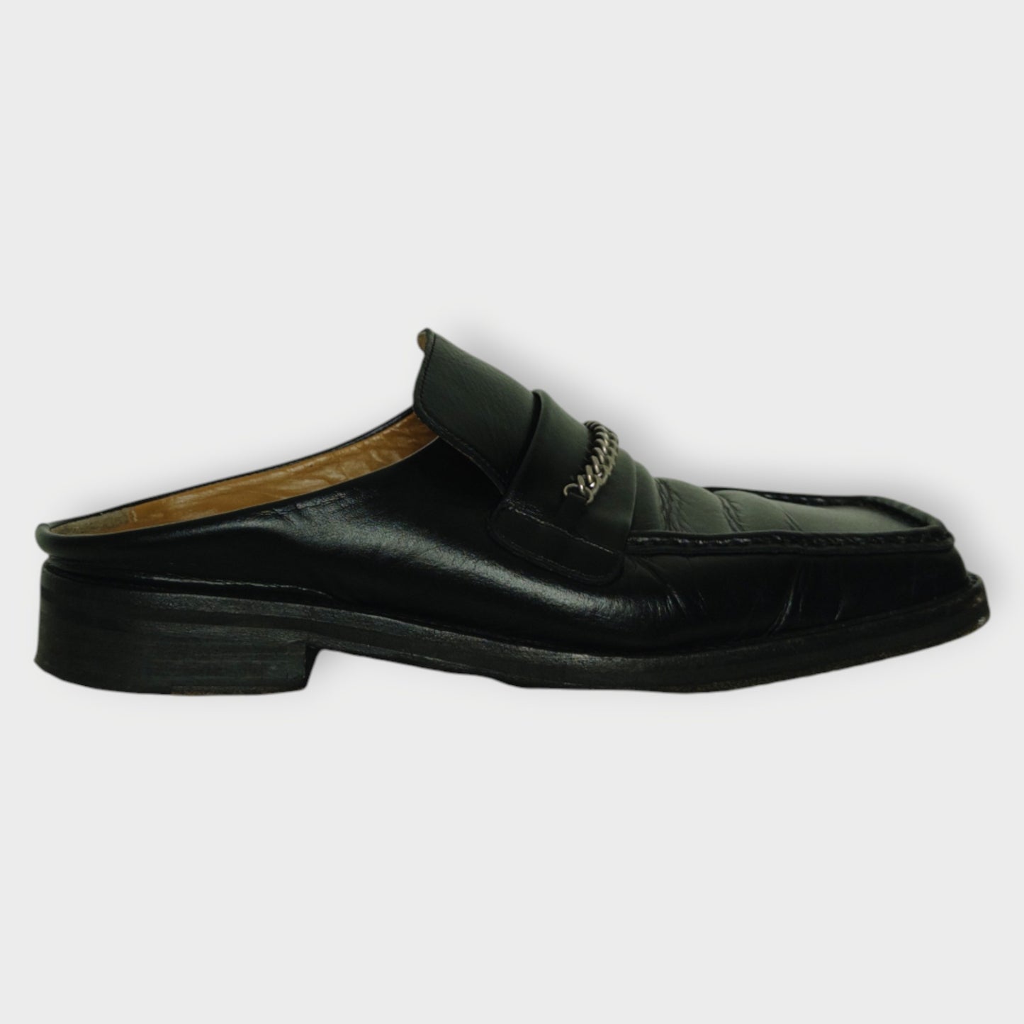 Leather Square Toe Loafers