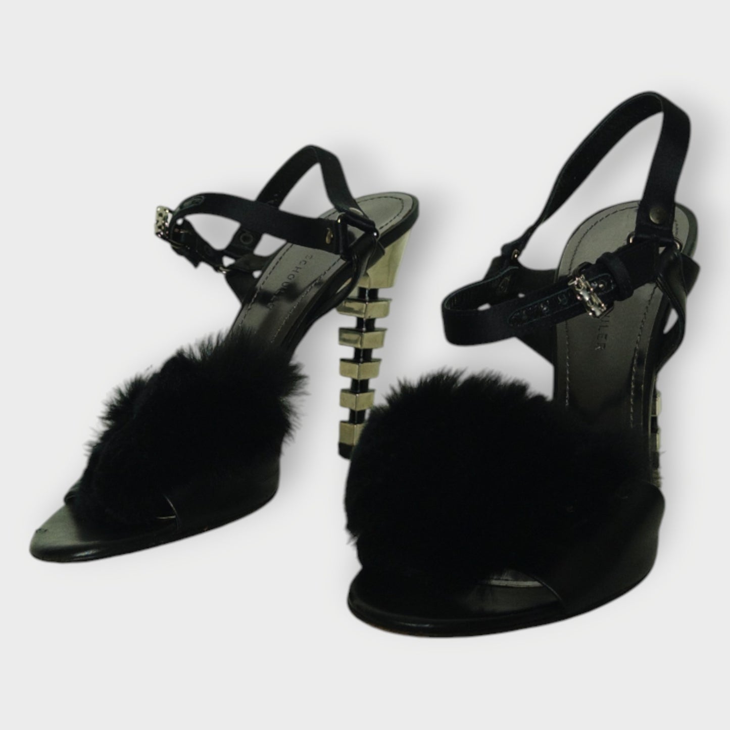 Fluffy Sculptural Metal Heels