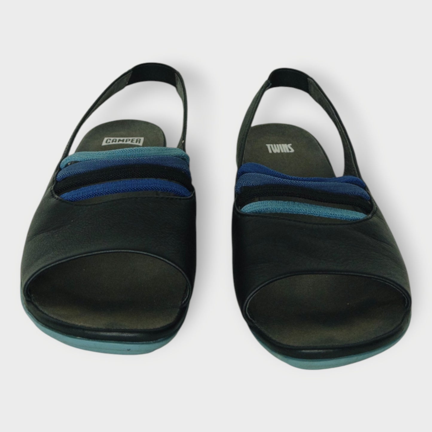 Leather Blue Strap Slingback Sandal