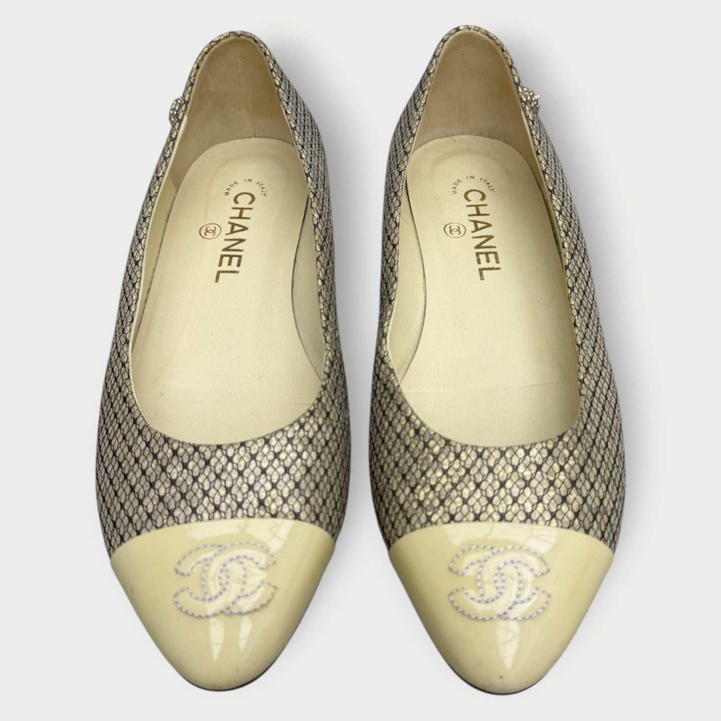 Patent & Gold Ballet Flat