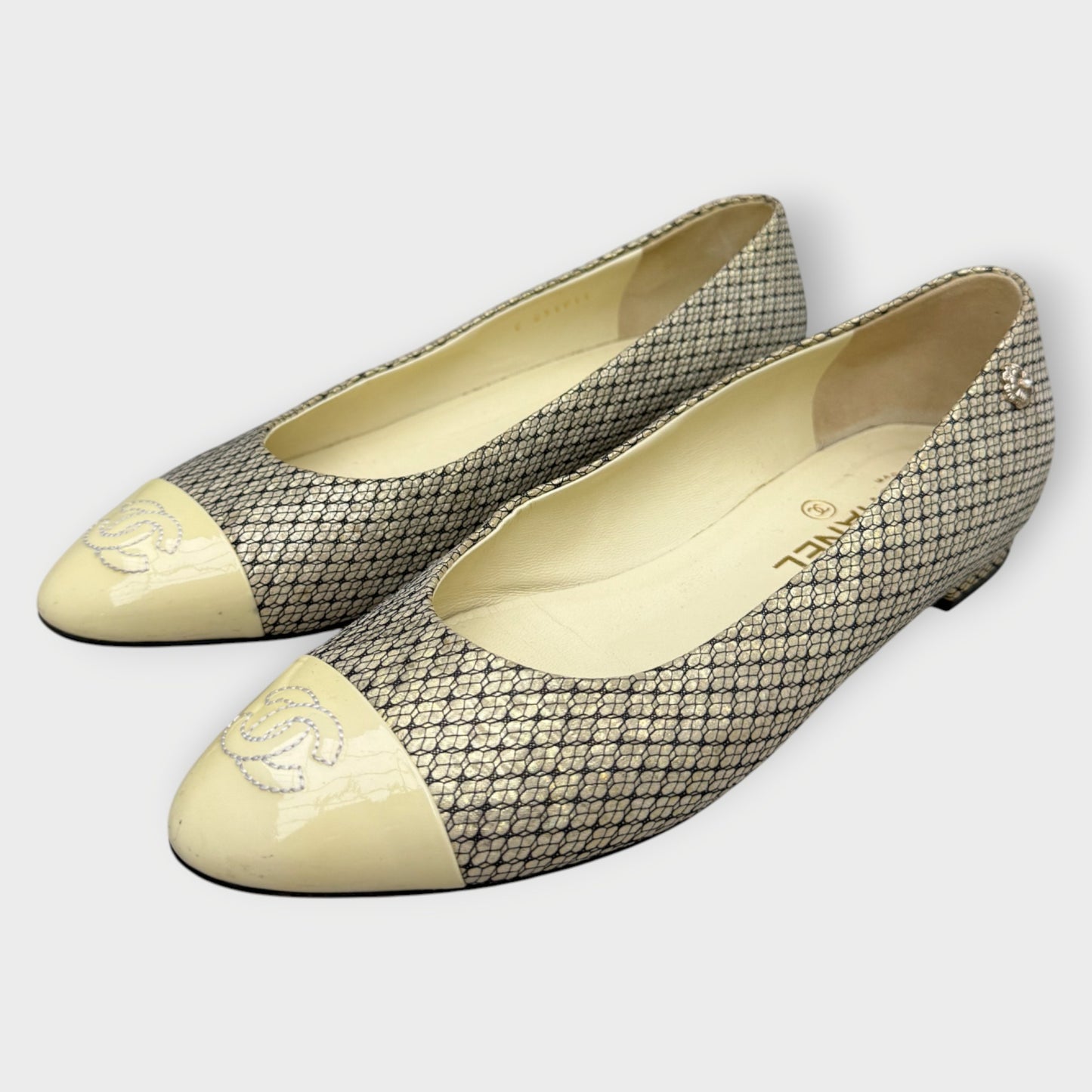 Patent & Gold Ballet Flat