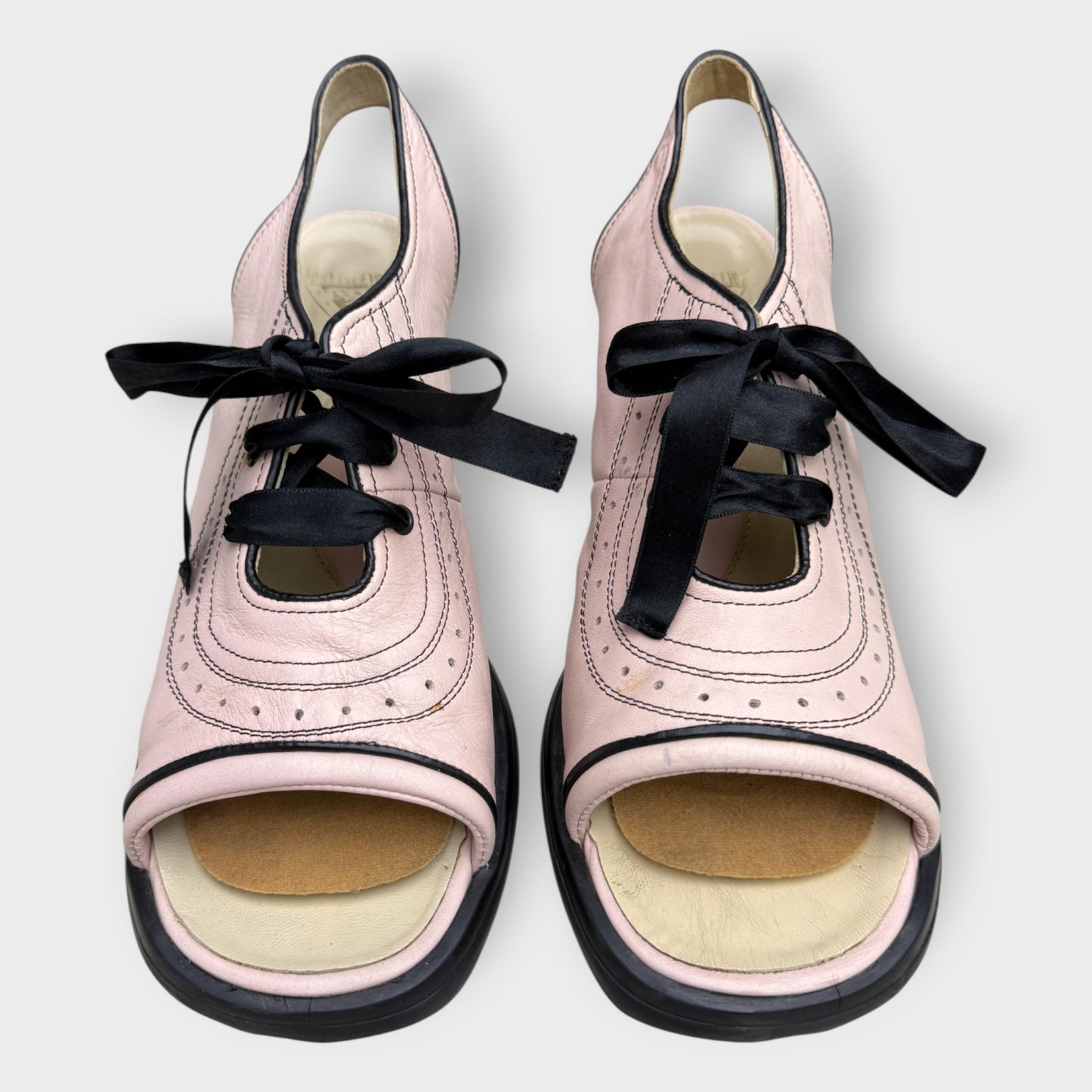 Lace Up Peep Toe Heel