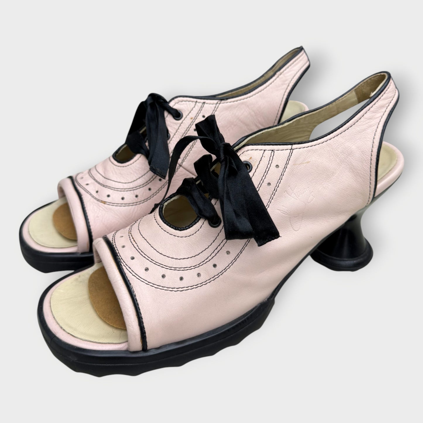 Lace Up Peep Toe Heel