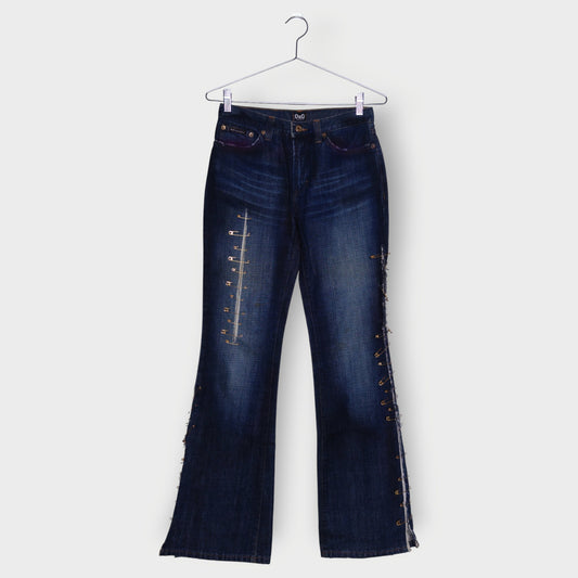 Mid Wash Safety Pin Jeans