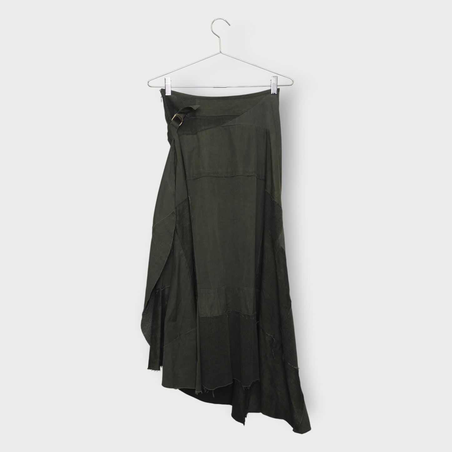 Patchwork Asymmetric Midi Skirt