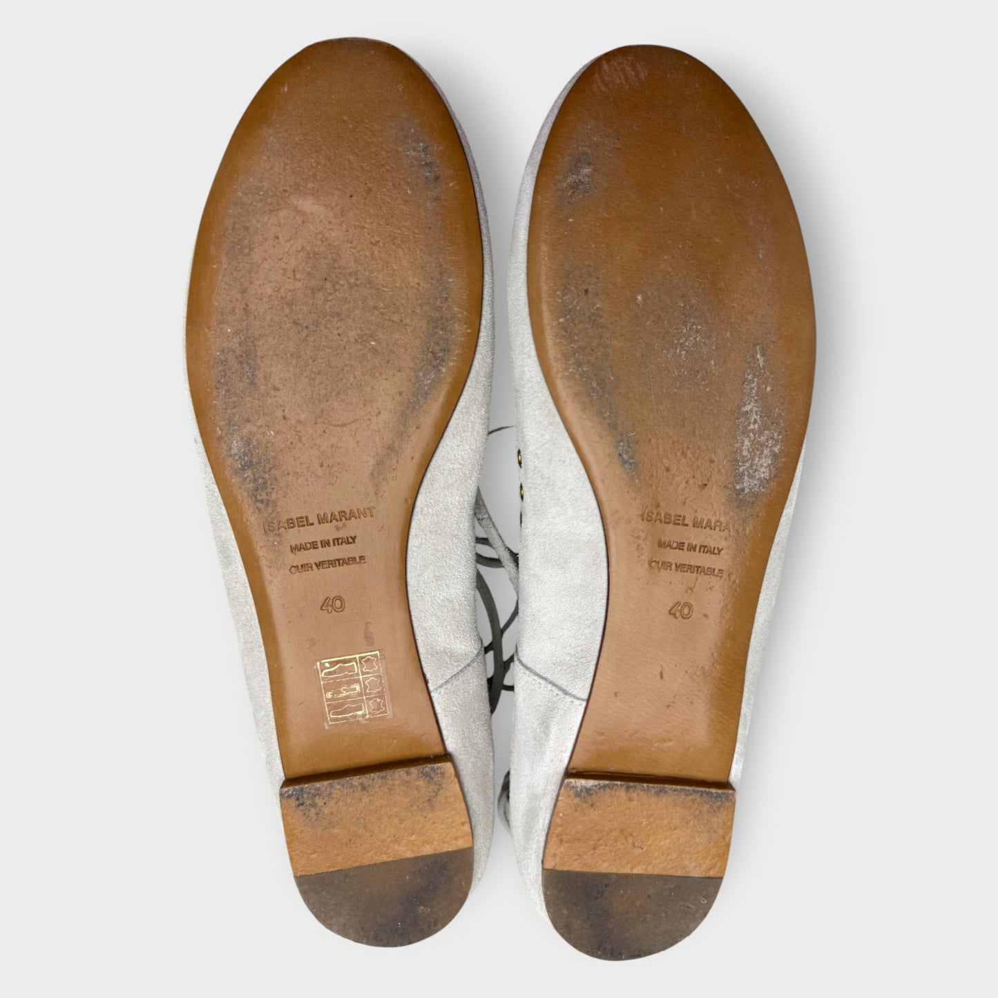 Suede Eyelet Lace Up Flats