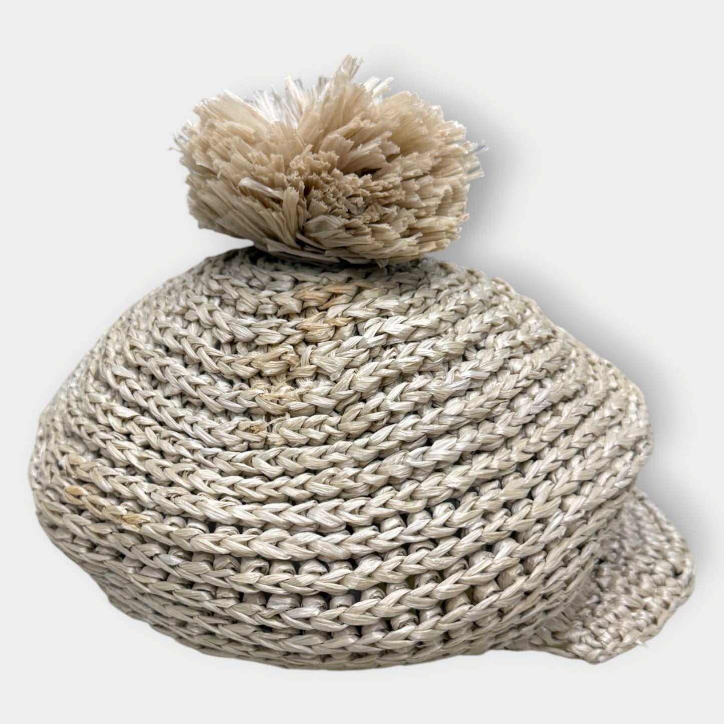Rafia Pom Pom Hat