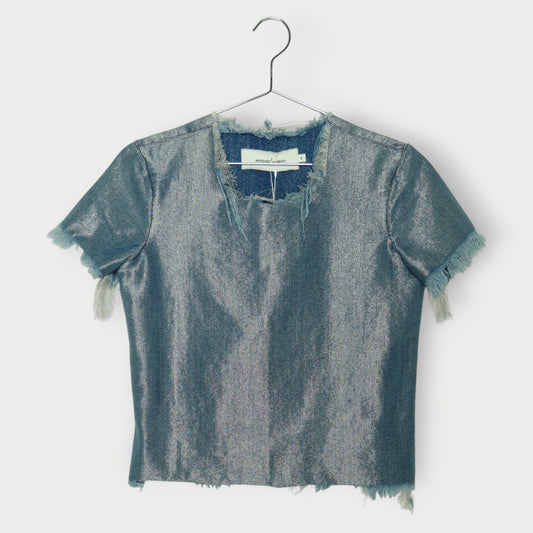 Metallic Frayed Edge Tee