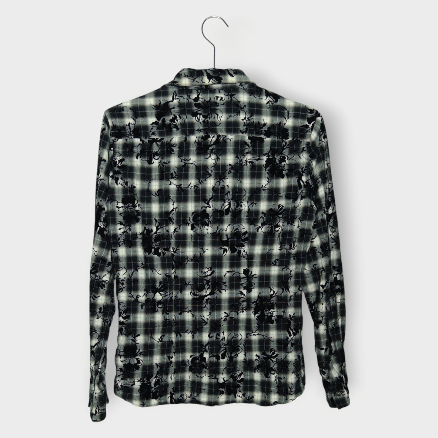 Check Flocked Floral Shirt