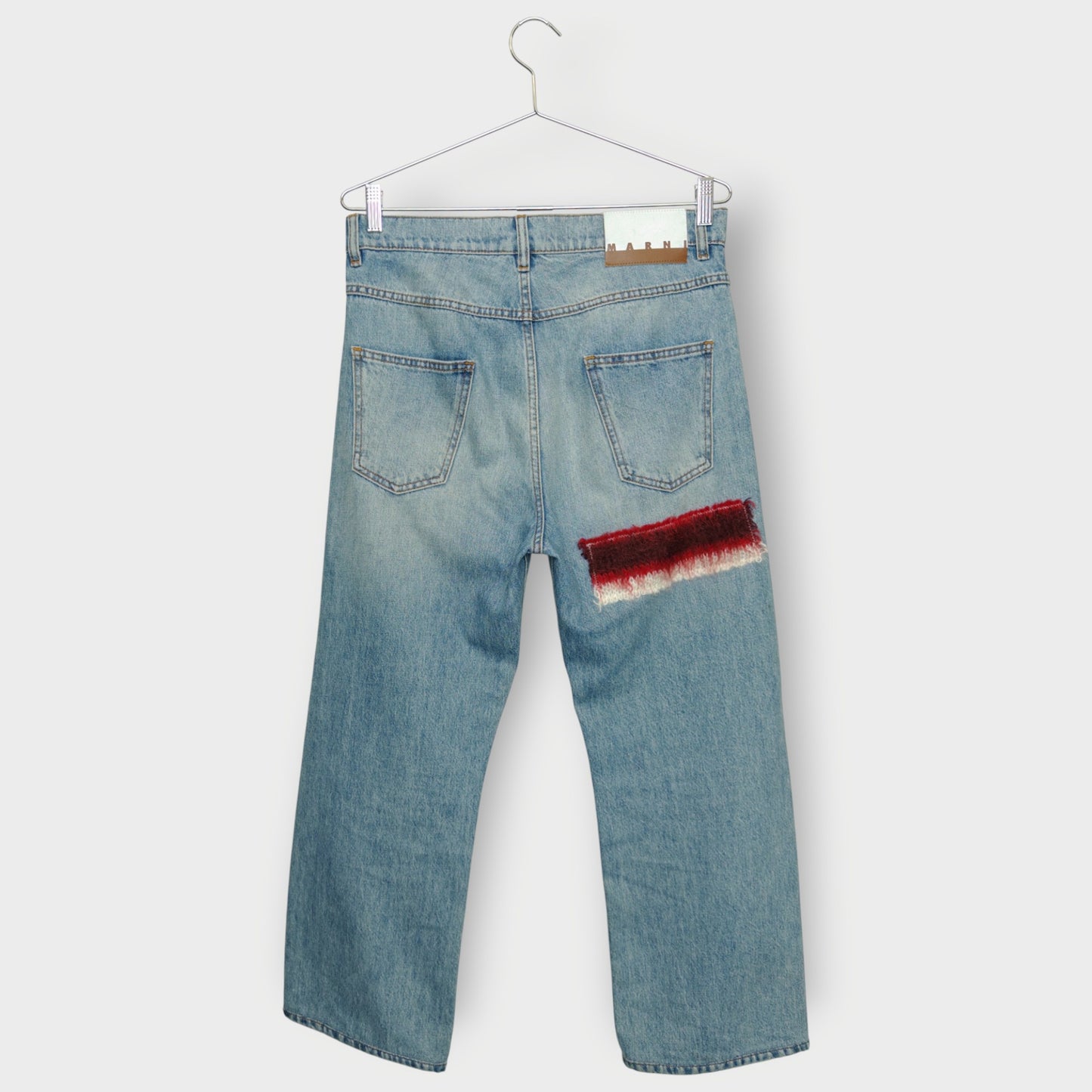 Light Wash Denim Mohair Patch Jean