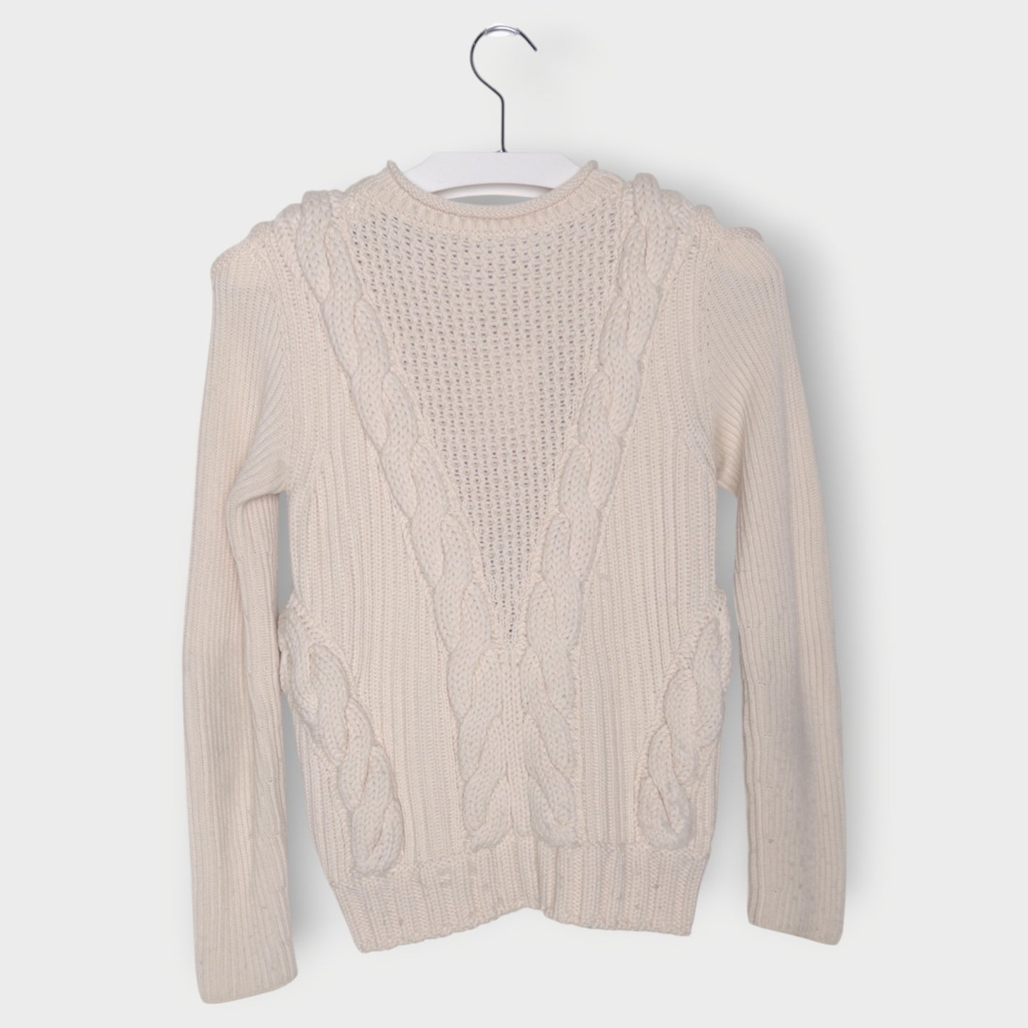 Cable Knit Cold Shoulder Jumper