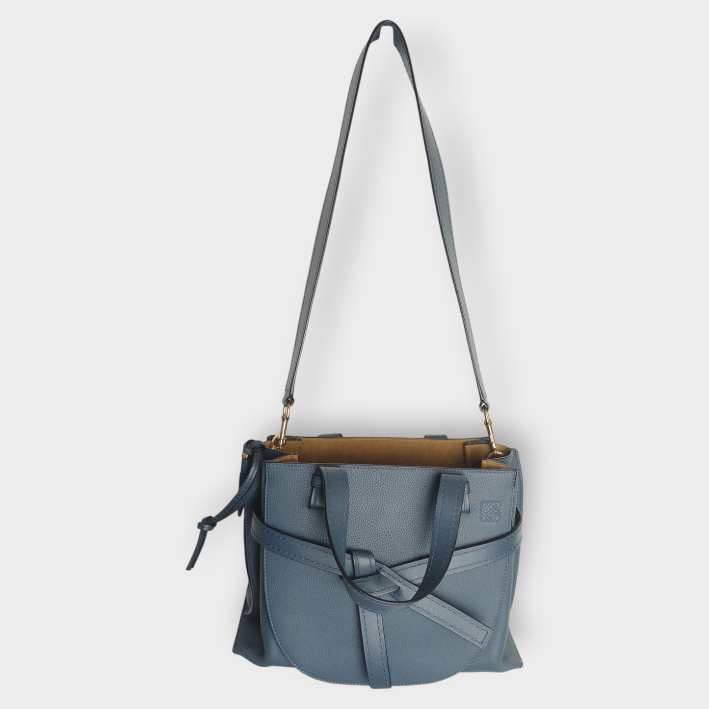 Gate Top Handle Leather Handbag