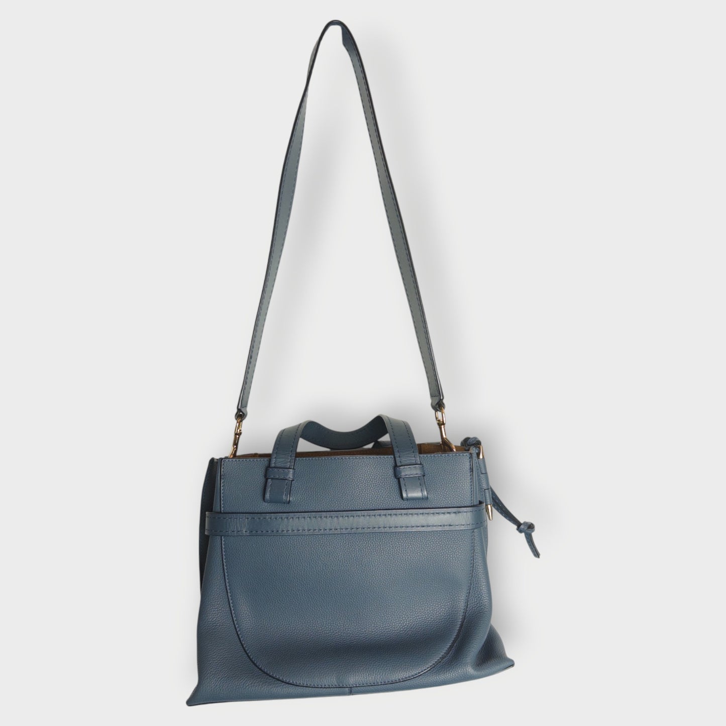 Gate Top Handle Leather Handbag