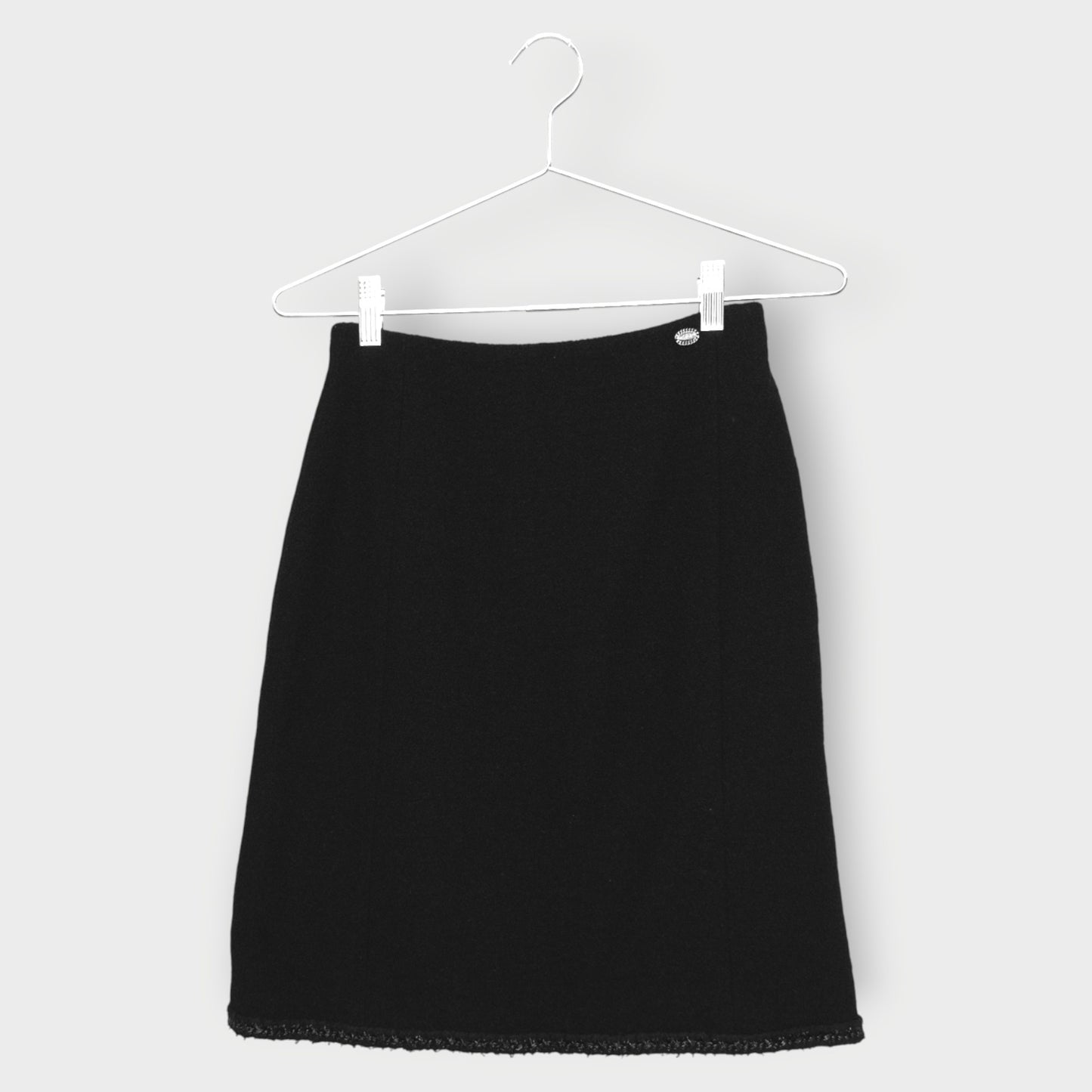 Tweed Braid Hem Pencil Skirt