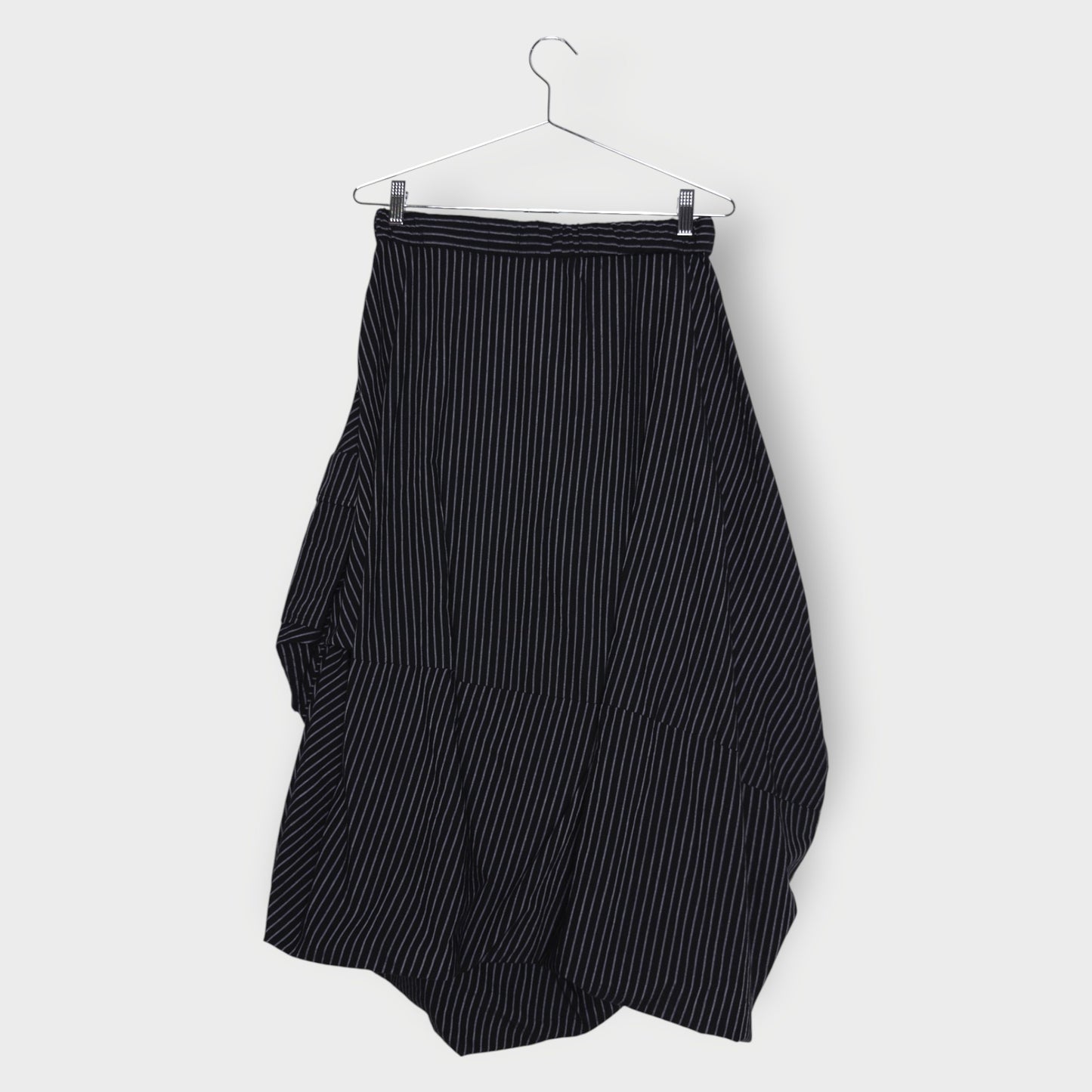 Stripe Gathered Cotton Skirt